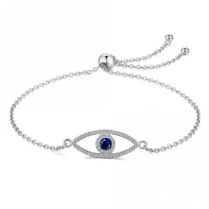 Sterling Silver Rhodium Plated Sparkling Zirconia Evil Eye Bracelet ERLB051 Ania Haie Jewellery