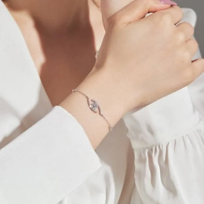 Sterling Silver Rhodium Plated Sparkling Zirconia Evil Eye Bracelet ERLB053 Ania Haie Jewellery