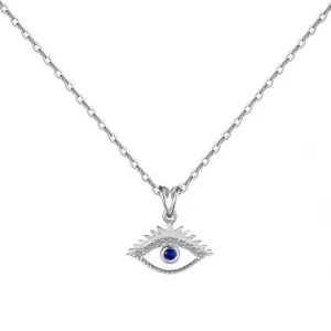 Sterling Silver Rhodium Plated Sparkling Zirconia Evil Eye Necklace ERLN043 Ania Haie Jewellery