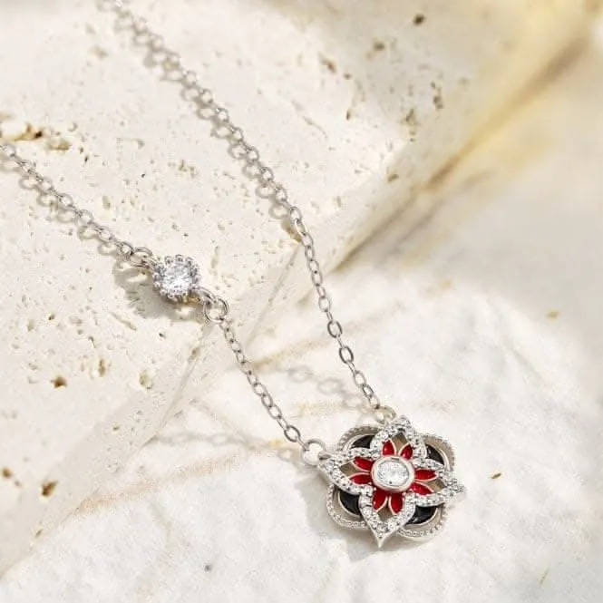 Sterling Silver Rhodium Plated Sparkling Zirconia Lucky 4 Leaf Necklace ERLN027 Ania Haie Jewellery