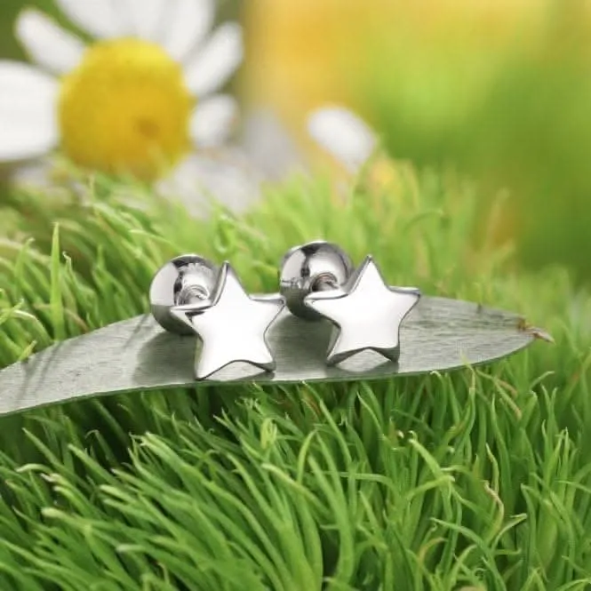 Sterling Silver Rhodium Plated Star Earrings ERLE007 Ania Haie Jewellery