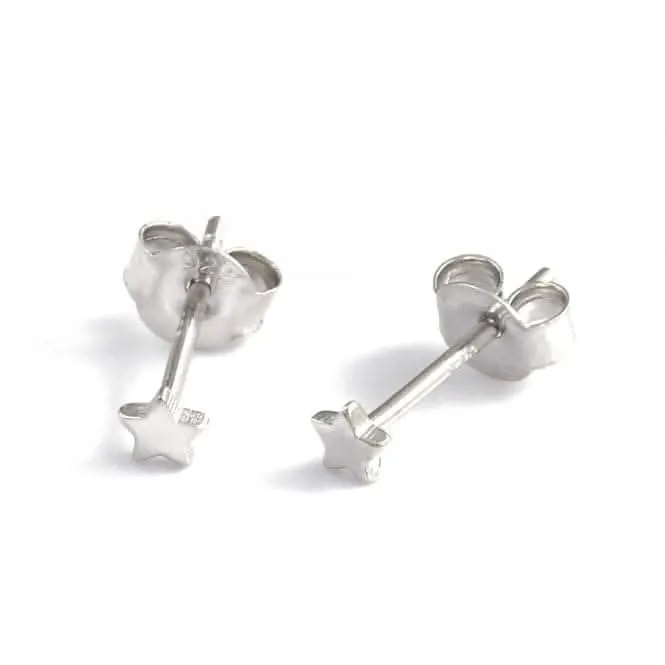 Sterling Silver Rhodium Plated Star Stud Earrings Ania Haie Jewellery