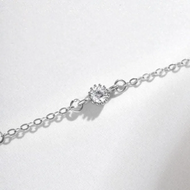 Sterling Silver Rhodium Plated White Lucky 4 Leaf Bracelet ERLB044 Ania Haie Jewellery