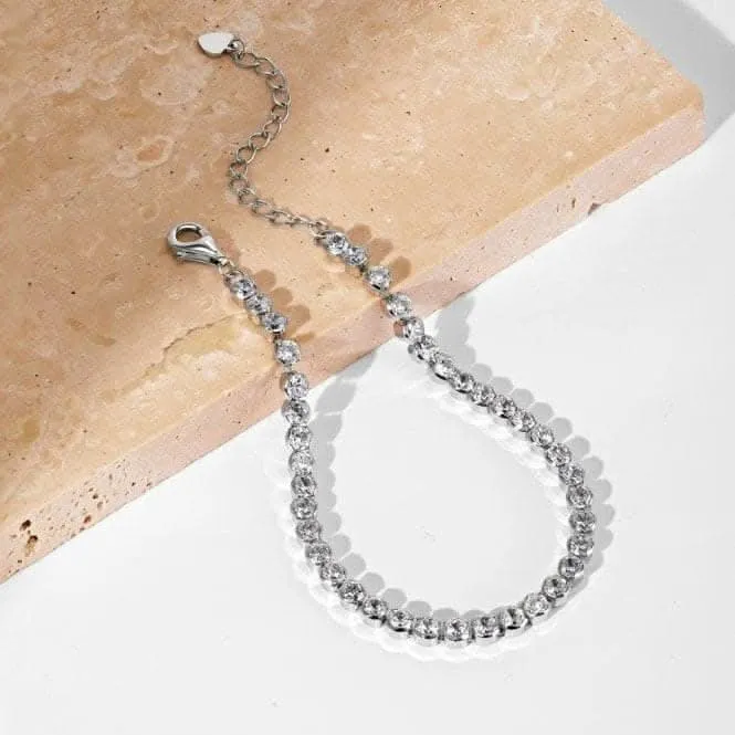 Sterling Silver Rhodium Plated Zirconia Bracelet ERLB035 Ania Haie Jewellery