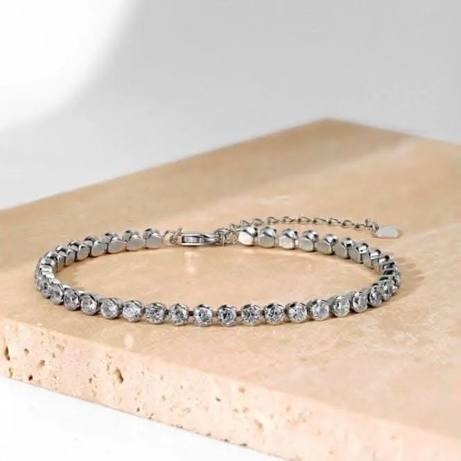 Sterling Silver Rhodium Plated Zirconia Bracelet ERLB035 Ania Haie Jewellery