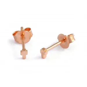 Sterling Silver Rose Gold Plated Cross Stud Earrings Ania Haie Jewellery