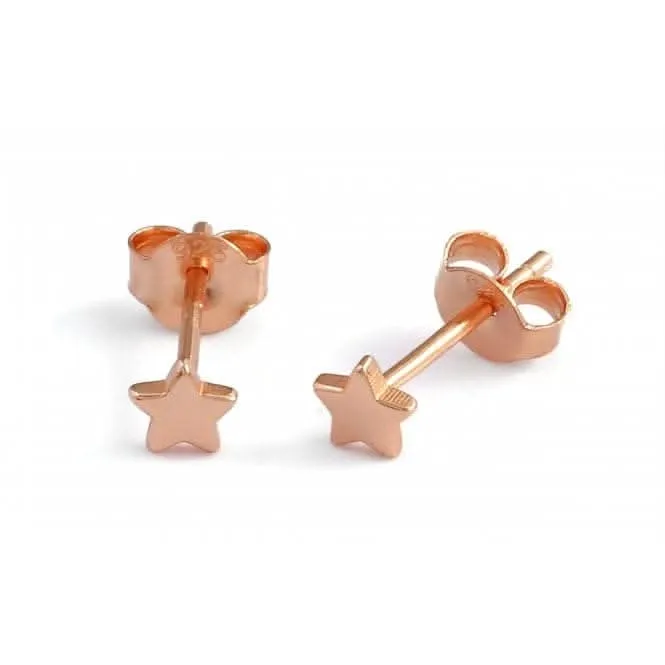 Sterling Silver Rose Gold Plated Star Stud Earrings Ania Haie Jewellery