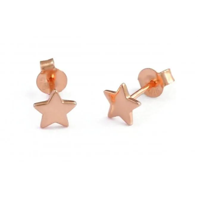 Sterling Silver Rose Gold Plated Star Stud Earrings Ania Haie Jewellery