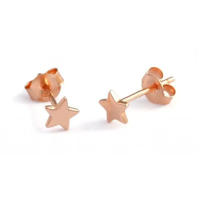 Sterling Silver Rose Gold Plated Star Stud Earrings Ania Haie Jewellery