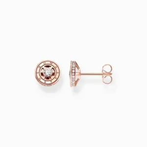 Sterling Silver Rose Gold Plated White Stones Ear Studs H2062-416-14 Thomas Sabo Earrings