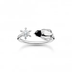 Sterling Silver Snowflake And Penguin Ring TR2416-041-7 Thomas Sabo Rings