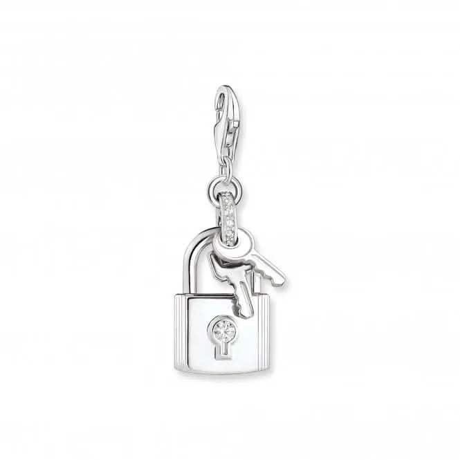 Sterling Silver White Padlock Charm Pendant 1875-051-14 Thomas Sabo Collectable Charms