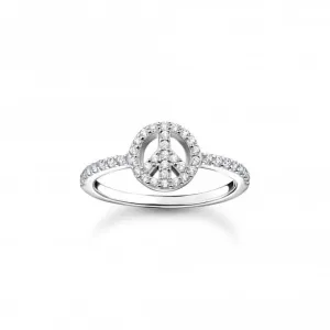 Sterling Silver White Peace Ring TR2373-051-14 Thomas Sabo Rings