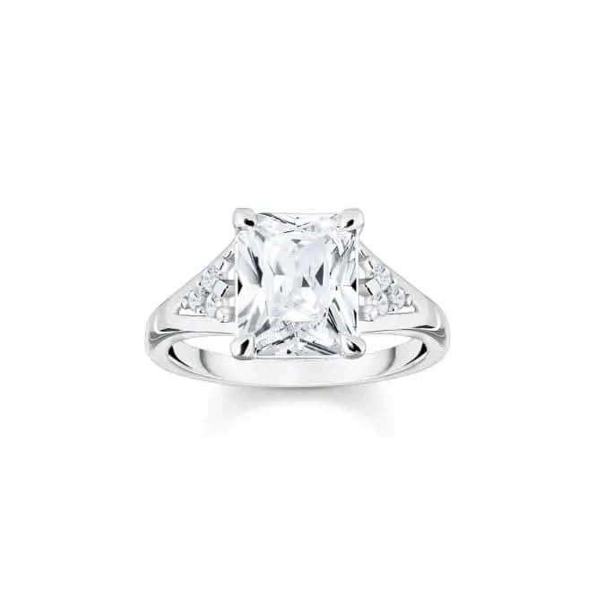 Sterling Silver White Stone Ring TR2362-051-14 Thomas Sabo Rings