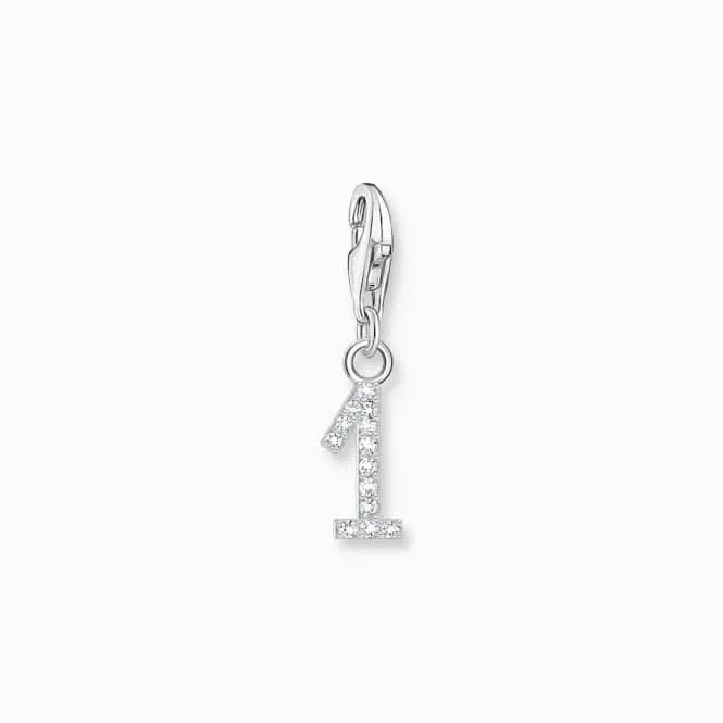 Sterling Silver Zirconia Number 1 Charm 2125-051-21 Thomas Sabo Collectable Charms