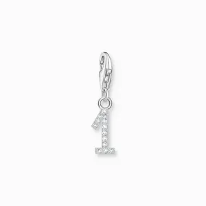 Sterling Silver Zirconia Number 1 Charm 2125-051-21 Thomas Sabo Collectable Charms