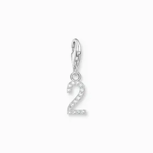 Sterling Silver Zirconia Number 2 Charm 2126-051-21 Thomas Sabo Collectable Charms