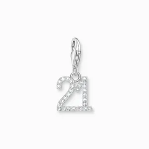Sterling Silver Zirconia Number 21 Charm 2135-051-21 Thomas Sabo Collectable Charms