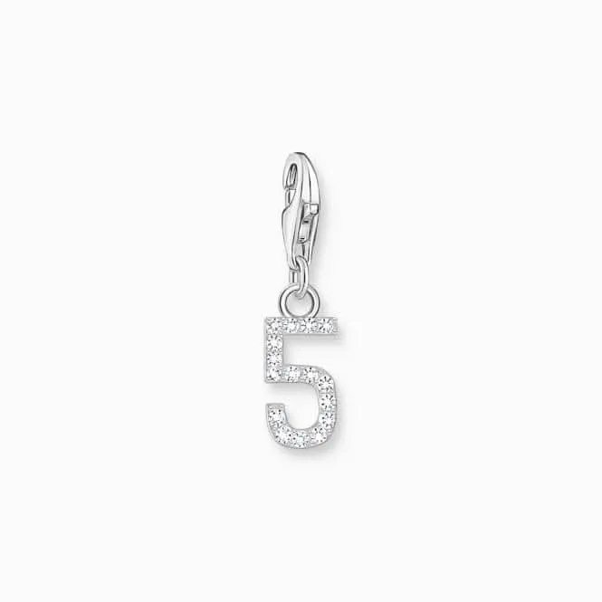 Sterling Silver Zirconia Number 5 Charm 2129-051-21 Thomas Sabo Collectable Charms