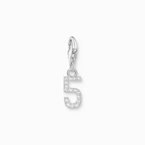 Sterling Silver Zirconia Number 5 Charm 2129-051-21 Thomas Sabo Collectable Charms