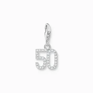 Sterling Silver Zirconia Number 50 Charm 2138-051-21 Thomas Sabo Collectable Charms