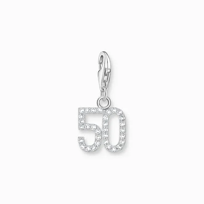 Sterling Silver Zirconia Number 50 Charm 2138-051-21 Thomas Sabo Collectable Charms