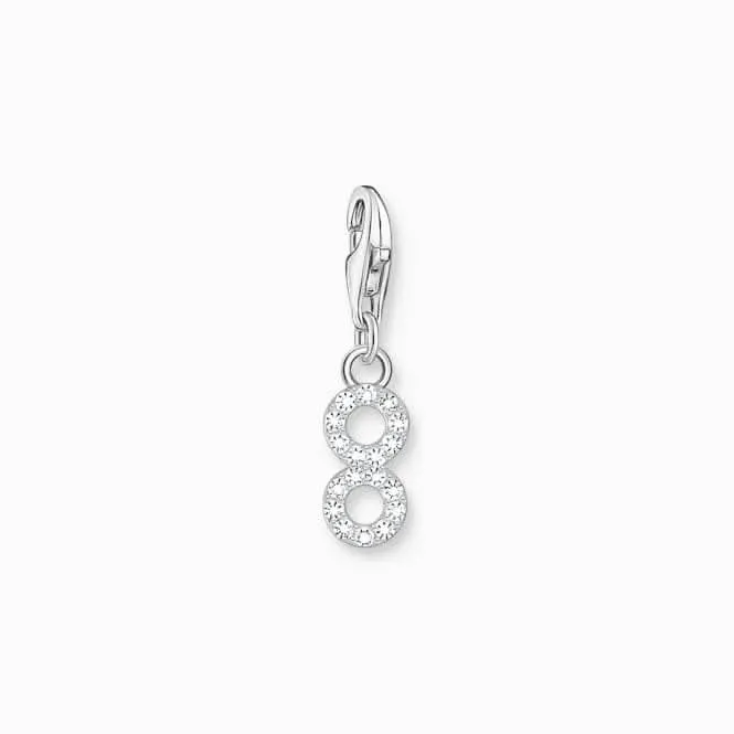 Sterling Silver Zirconia Number 8 Charm 2132-051-21 Thomas Sabo Collectable Charms
