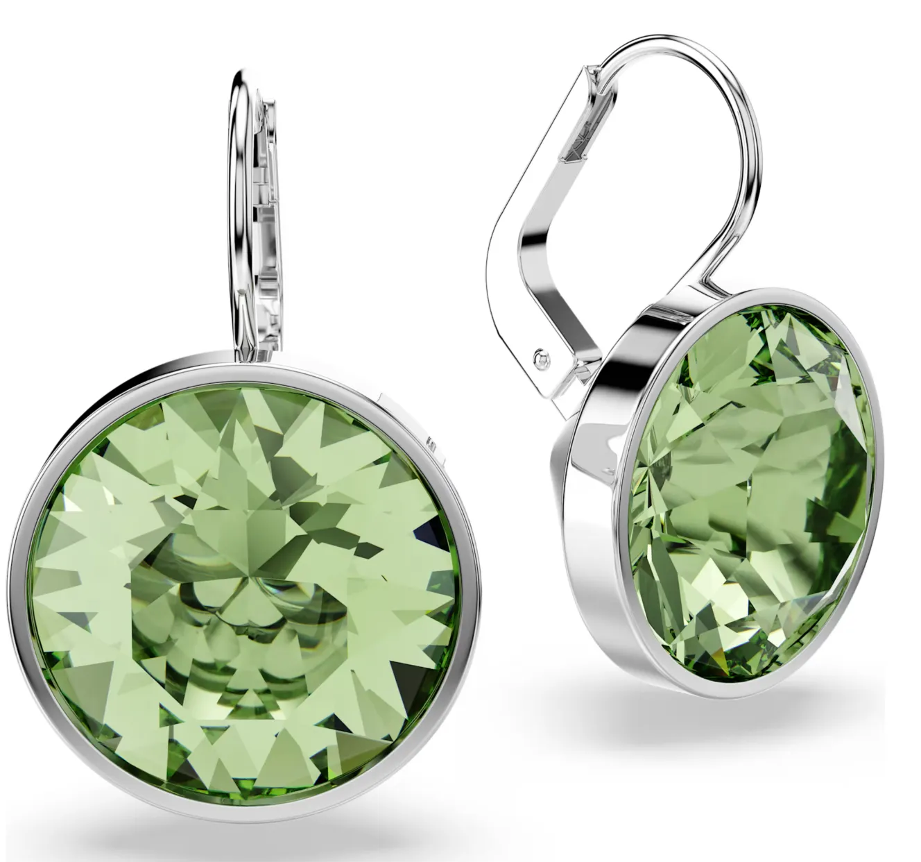 Swarovski Jewellery Bella Green Round Silver Drop Earrings