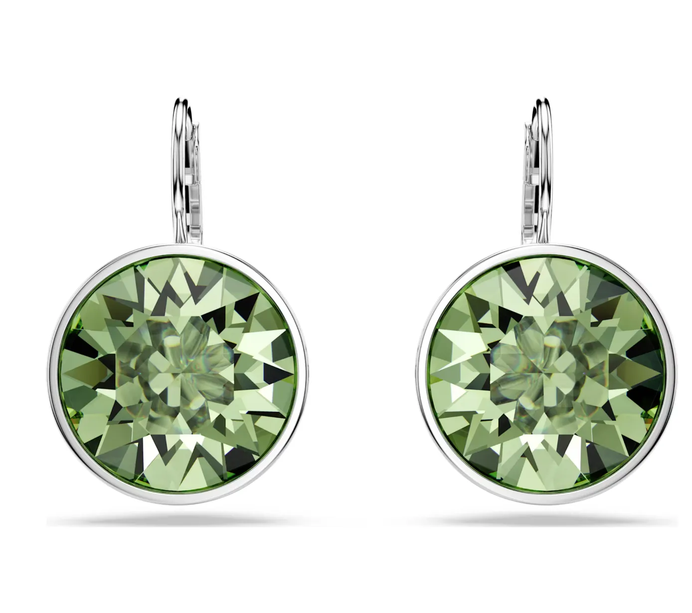 Swarovski Jewellery Bella Green Round Silver Drop Earrings