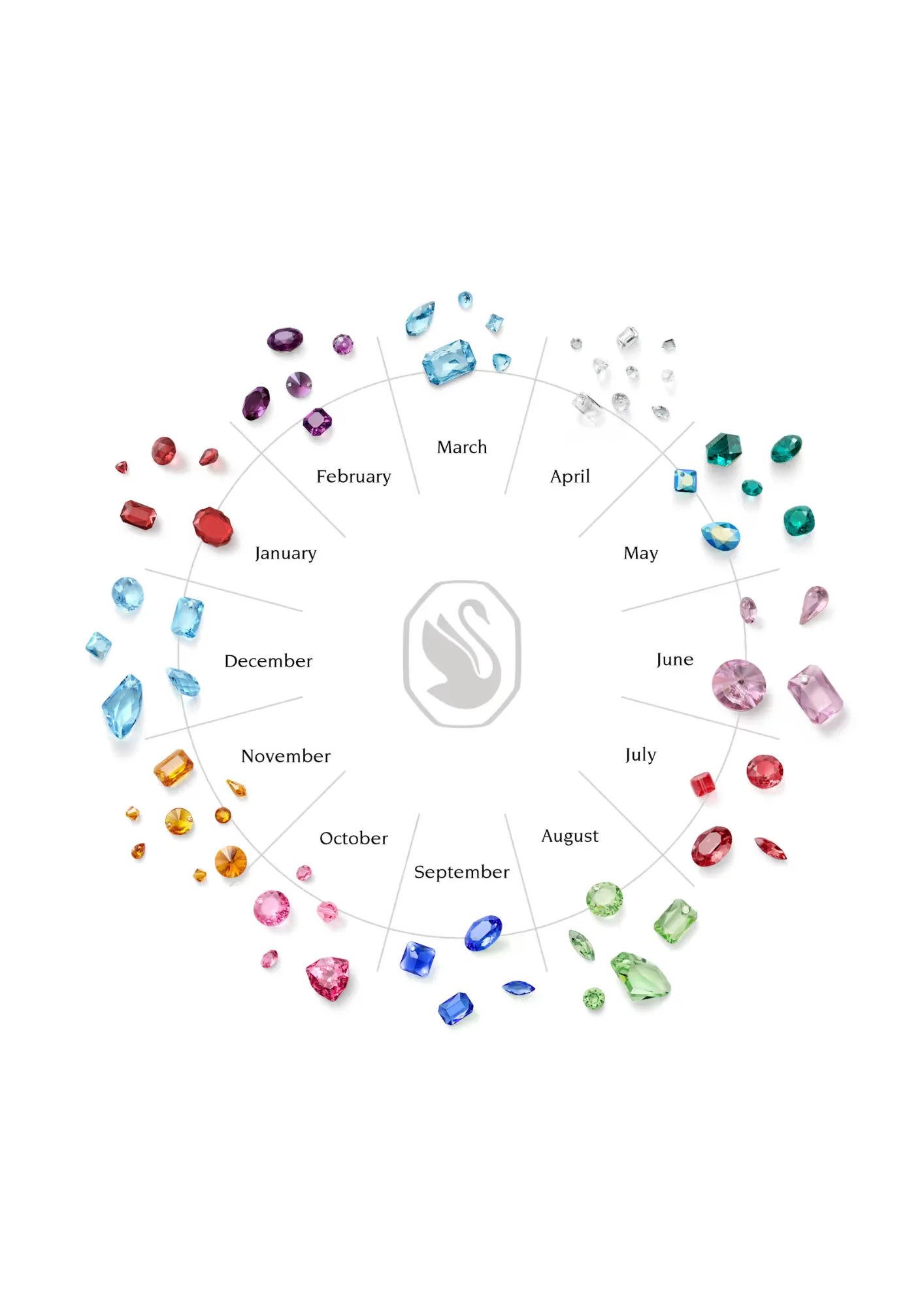 Swarovski Jewellery Birthstone April White Square - Necklace & Earrings