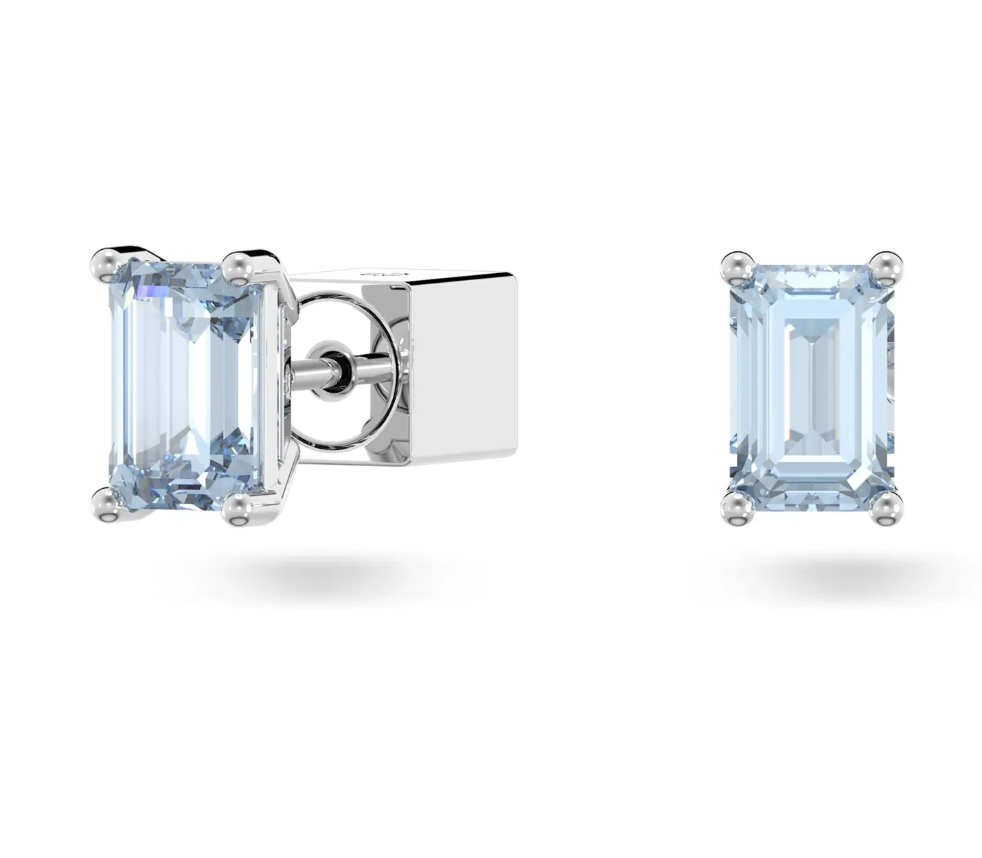 Swarovski Jewellery Chroma Cushion Blue Silver Stud Earrings