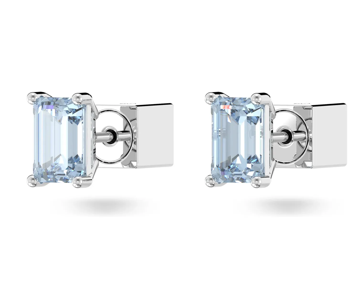 Swarovski Jewellery Chroma Cushion Blue Silver Stud Earrings