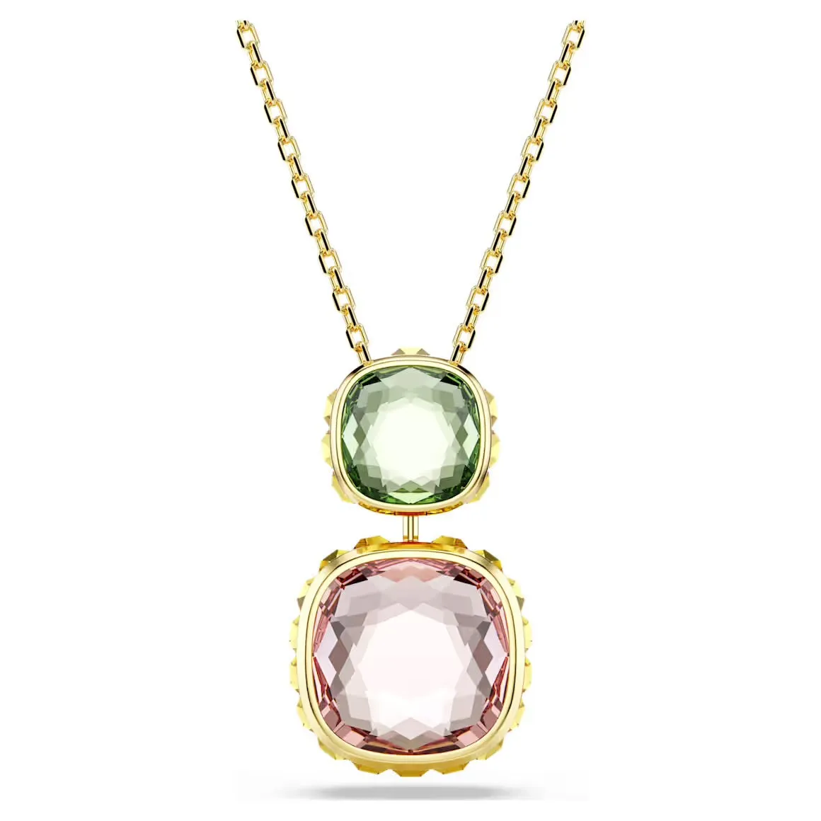 Swarovski Jewellery Chroma Multicoloured Cusion Cut Gold Pendant