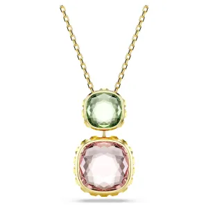 Swarovski Jewellery Chroma Multicoloured Cusion Cut Gold Pendant