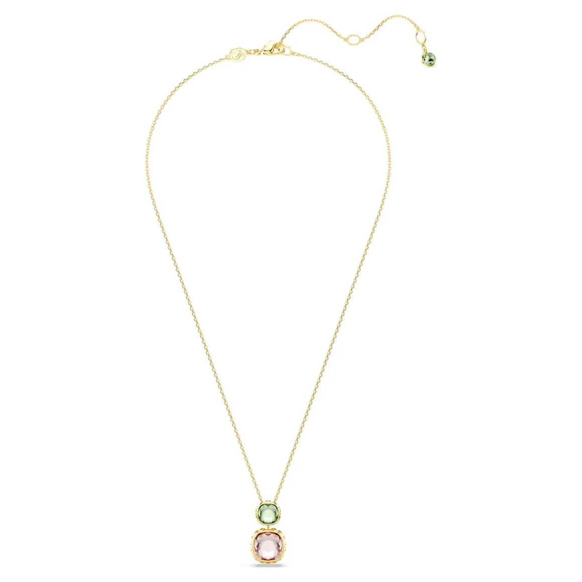 Swarovski Jewellery Chroma Multicoloured Cusion Cut Gold Pendant