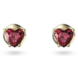 Swarovski Jewellery Chroma Red Heart Gold Stud Earrings