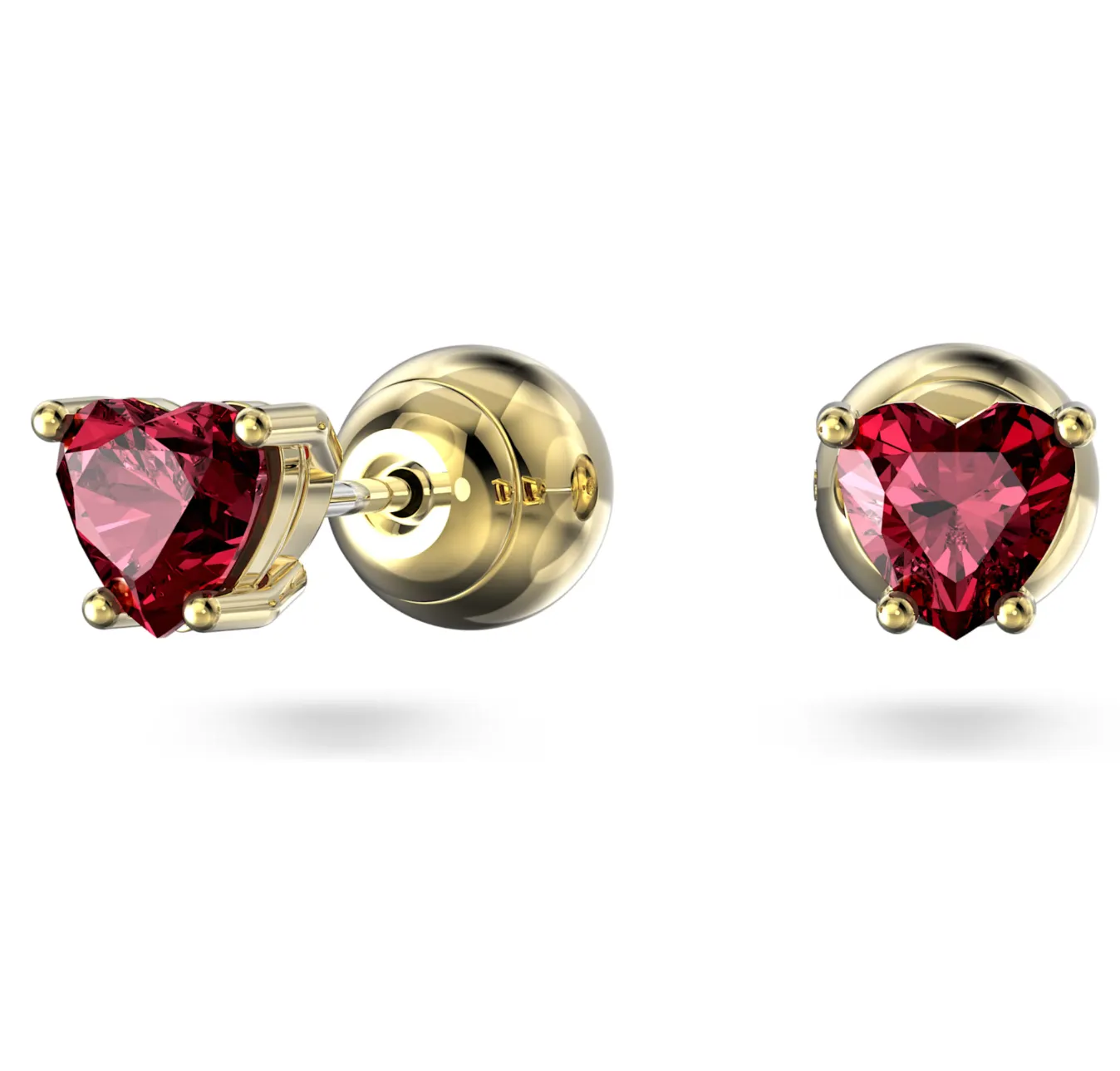 Swarovski Jewellery Chroma Red Heart Gold Stud Earrings