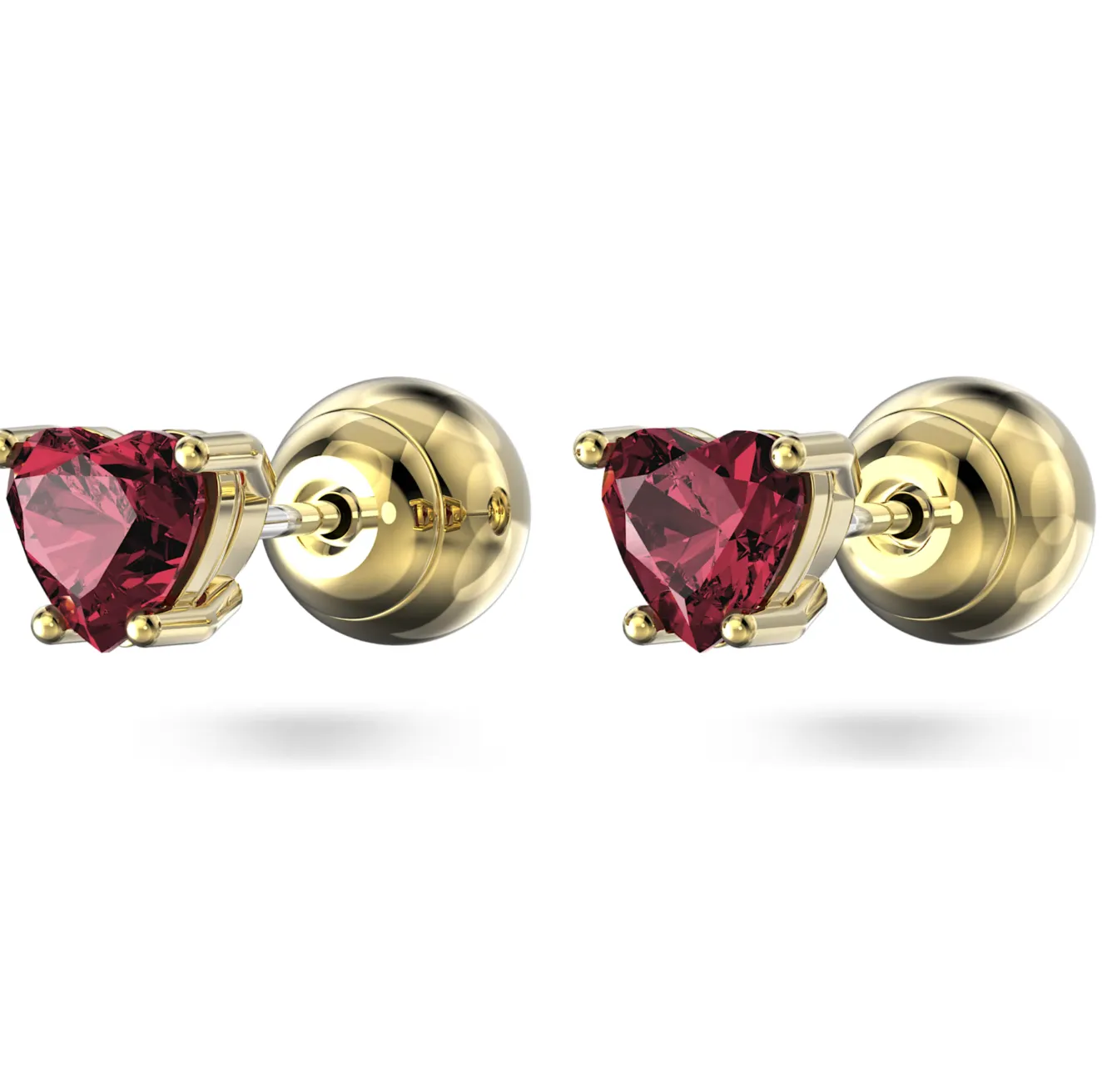 Swarovski Jewellery Chroma Red Heart Gold Stud Earrings