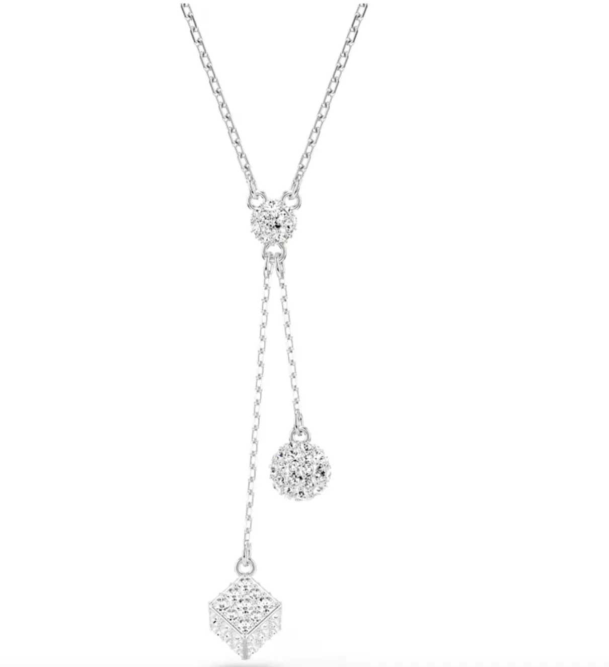 Swarovski Jewellery Dextera Round Cut, Sphere & Cube White Necklace