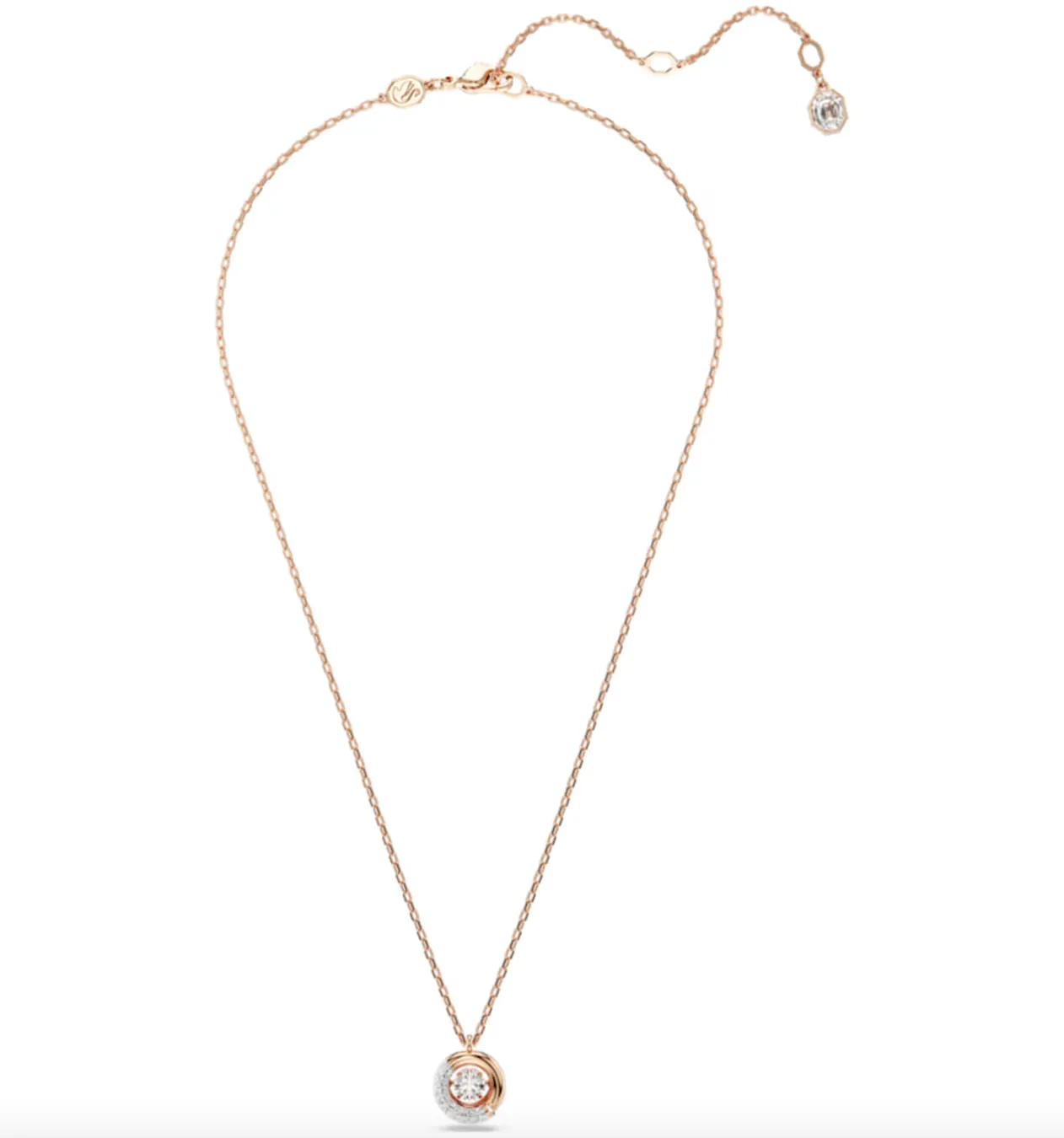 Swarovski Jewellery Dextera Round Cut White, Rosegold Tone Pendant