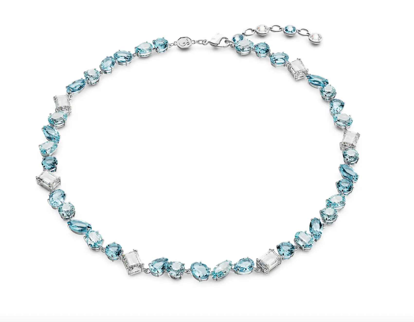 Swarovski Jewellery Gema Necklace - mixed cuts, blue, rhodium plated