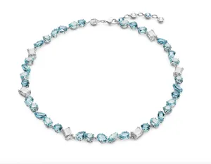 Swarovski Jewellery Gema Necklace - mixed cuts, blue, rhodium plated
