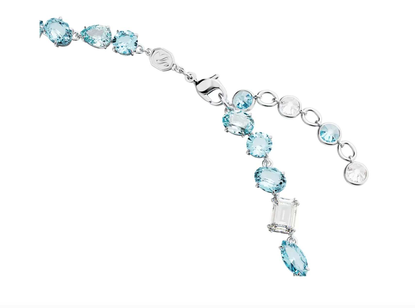 Swarovski Jewellery Gema Necklace - mixed cuts, blue, rhodium plated