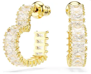 Swarovski Jewellery Gold Matrix Heart Hoop Earrings