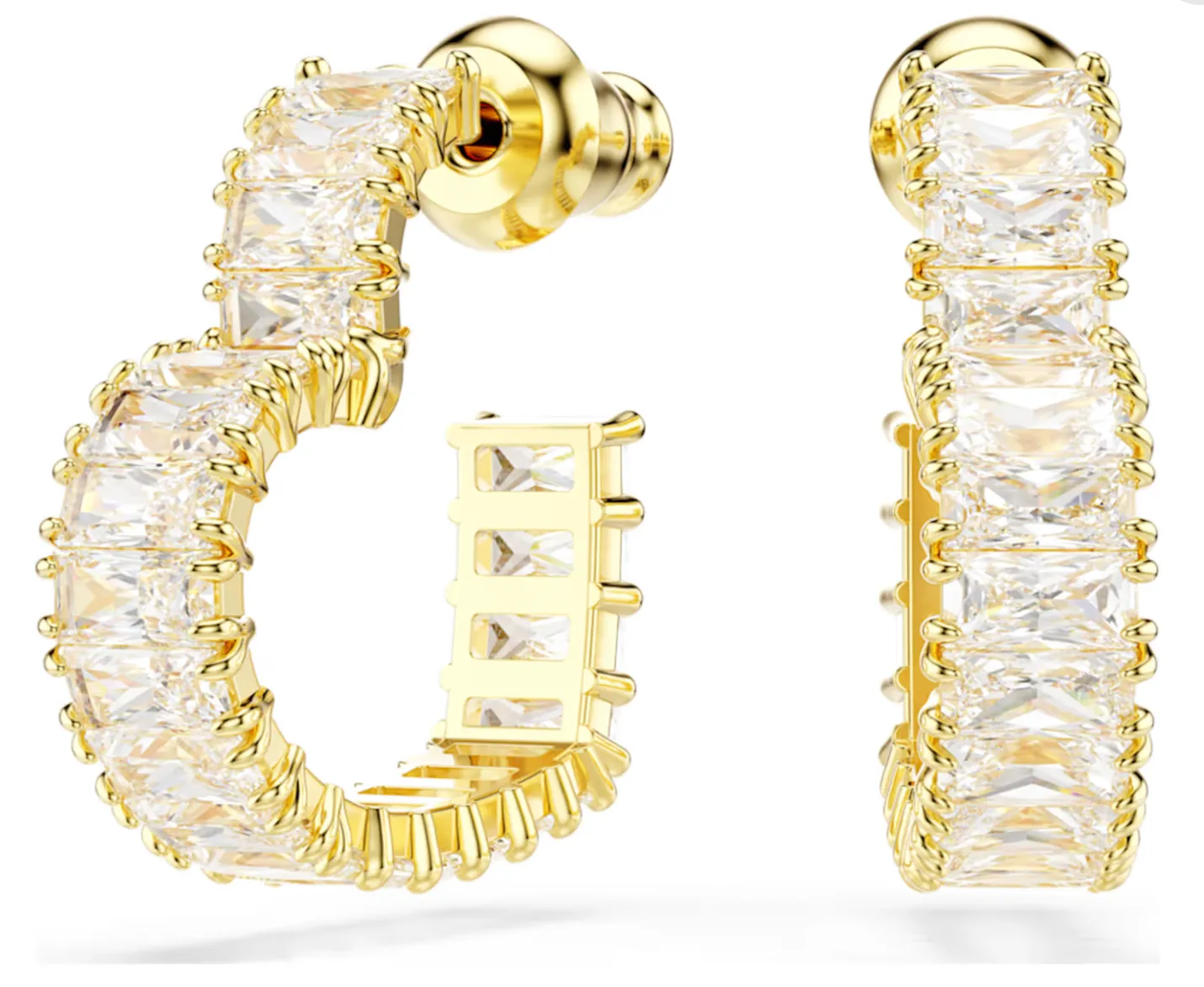 Swarovski Jewellery Gold Matrix Heart Hoop Earrings