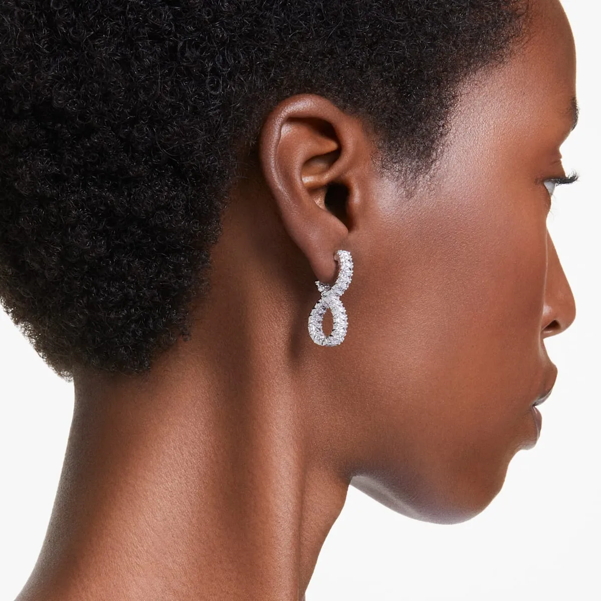 Swarovski Jewellery Hyperbola Silver Infinity Hoop Earrings