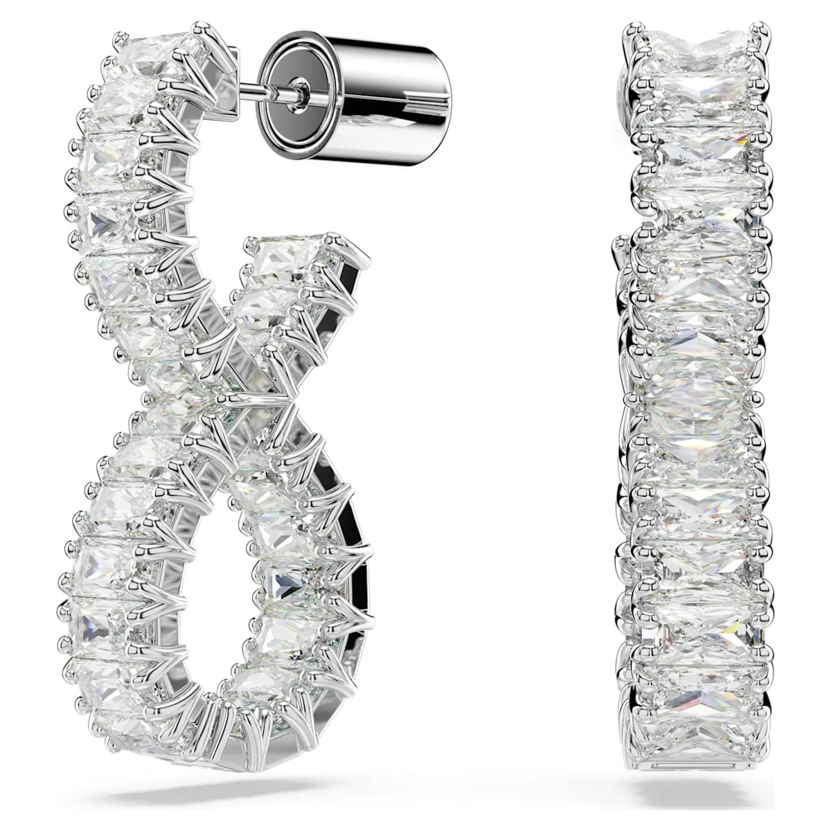 Swarovski Jewellery Hyperbola Silver Infinity Hoop Earrings