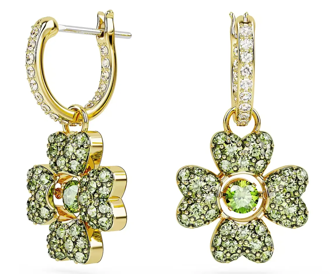 Swarovski Jewellery Idyllia Clover Gold Hoop Earrings