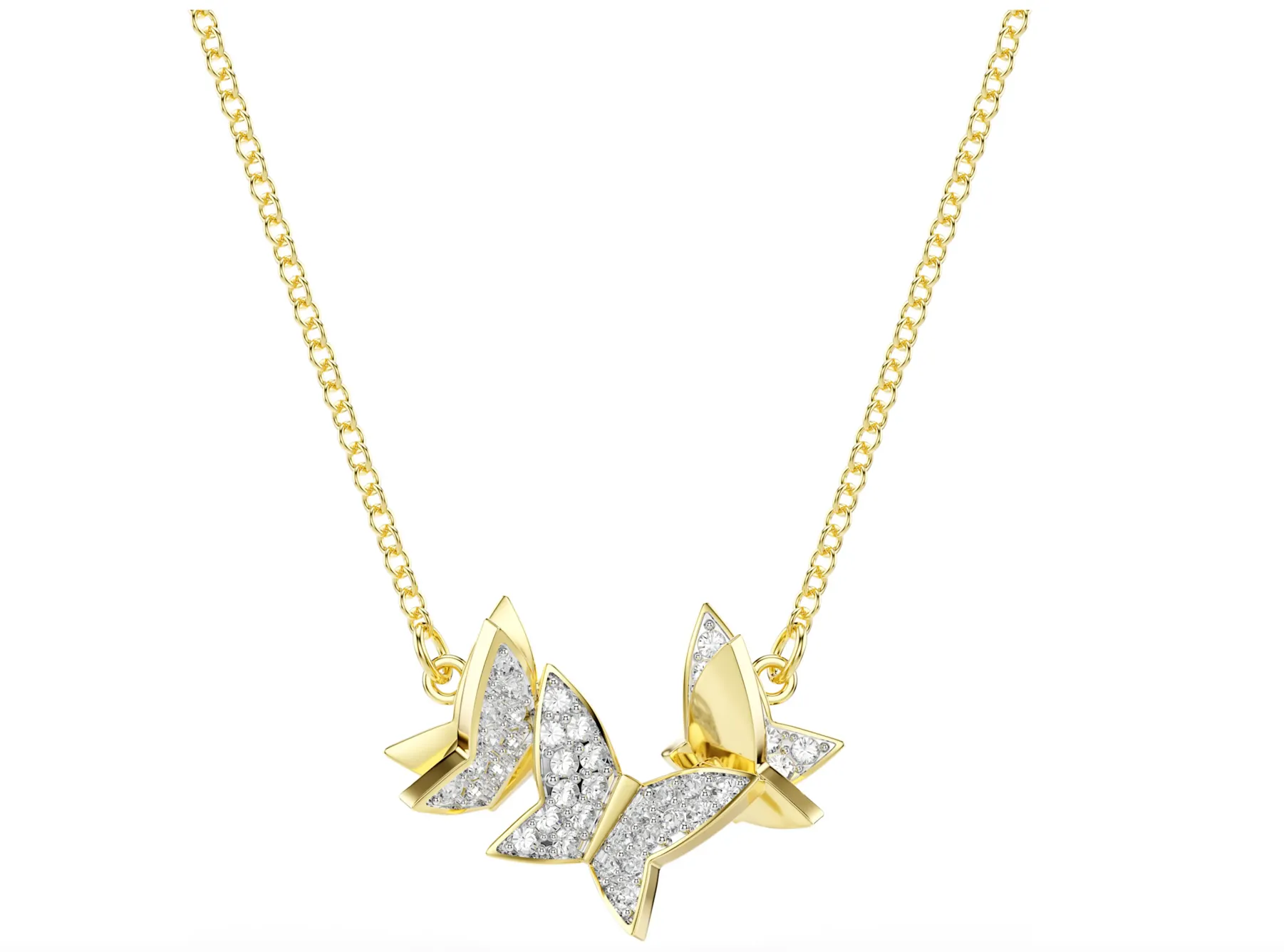 Swarovski Jewellery Idyllia Lilia: White Butterfly Gold Necklace