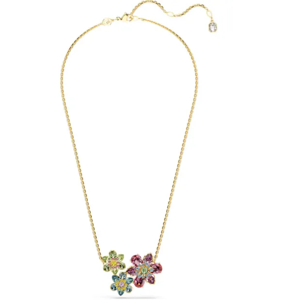 Swarovski Jewellery Idyllia Mixed Cuts Flower Multicoloured Gold Necklace